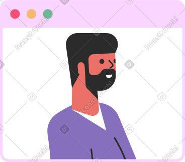 Man in a browser window PNG, SVG