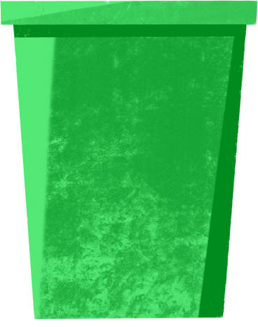 green trash bin PNG, SVG