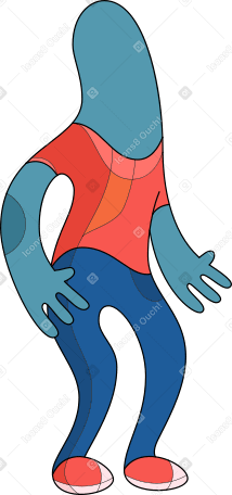 man thin standing Illustration in PNG, SVG
