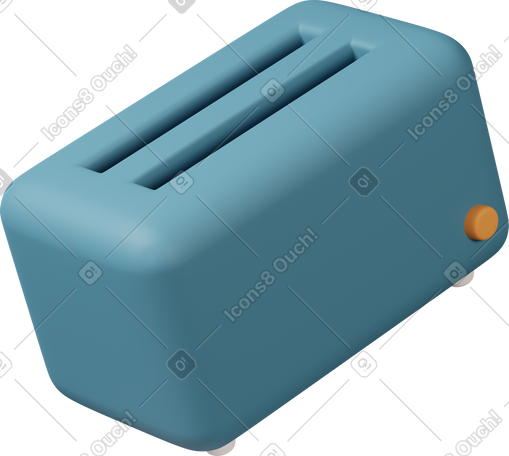 3D blue toaster PNG, SVG