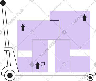 Cart with boxes PNG, SVG