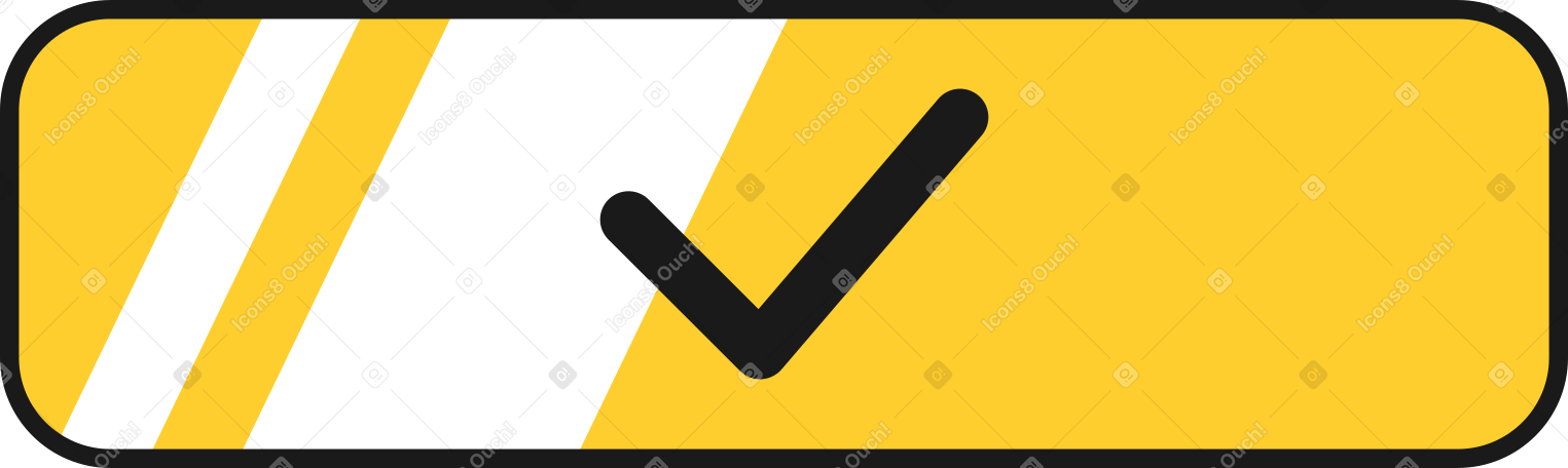 yellow box with check mark Illustration in PNG, SVG