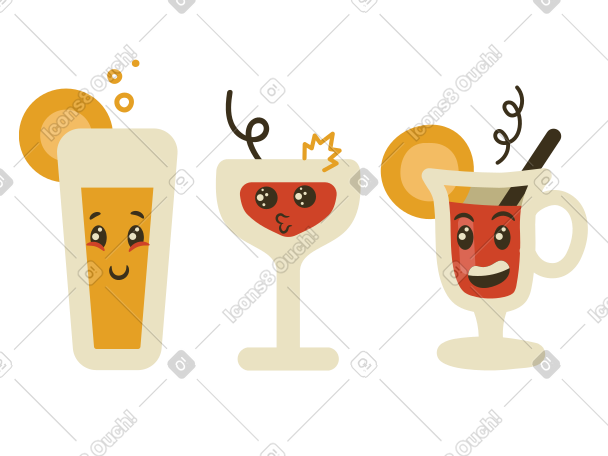 派对用面孔的酒精鸡尾酒 PNG, SVG