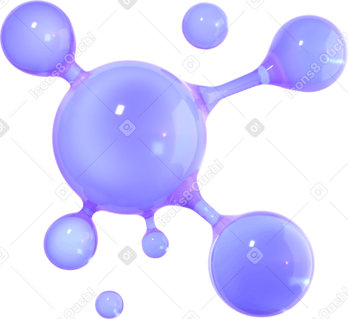 3D Conexões iridescentes em uma molécula de vidro PNG, SVG