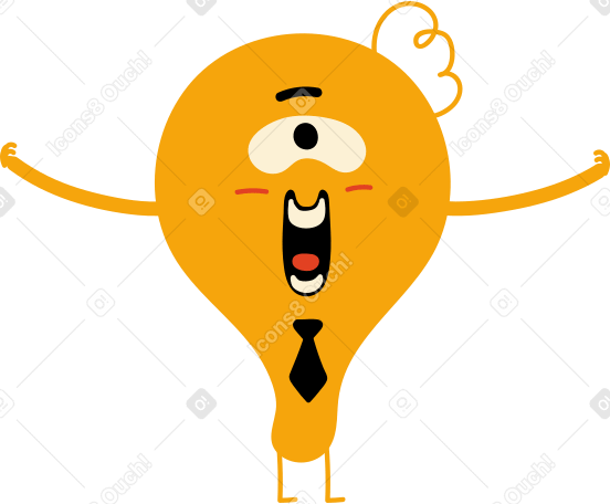 yellow one-eyed character with a tie Illustration in PNG, SVG