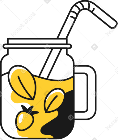 jar of lemonade Illustration in PNG, SVG