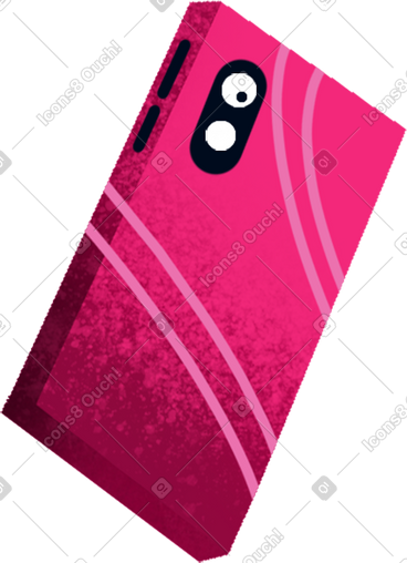 Mobile phone in a pink case PNG, SVG