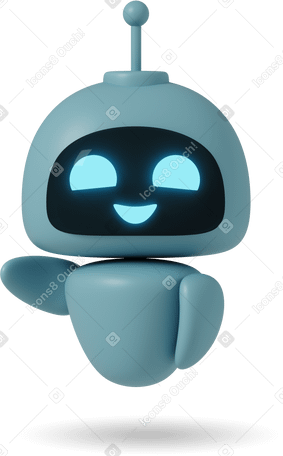 3D Chatgpt-roboter hebt glücklich den linken arm PNG, SVG