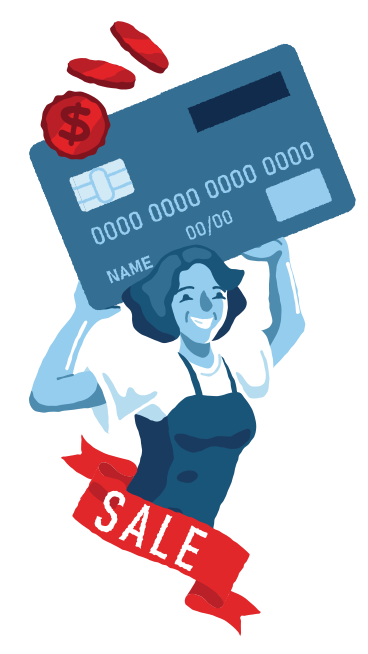 セールでカードで支払う女性 PNG、SVG