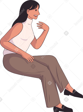 seated woman Illustration in PNG, SVG