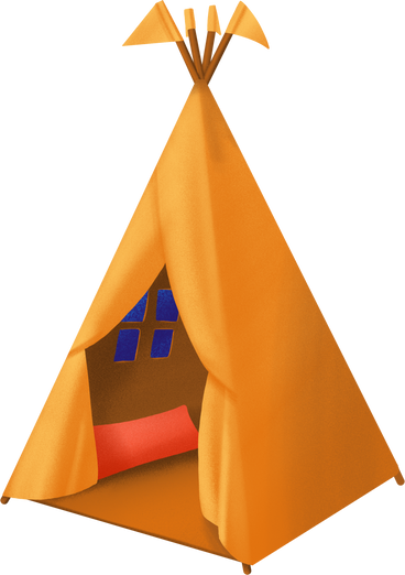 orange children's teepee PNG, SVG