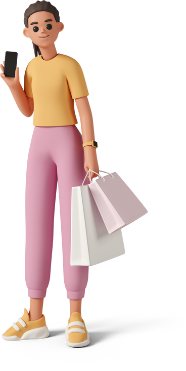 girl holding shopping bags PNG, SVG