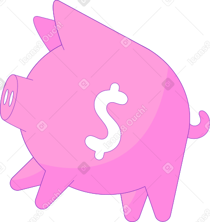 pig with dollar Illustration in PNG, SVG