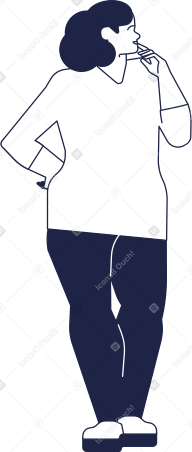 woman stands and thinks Illustration in PNG, SVG