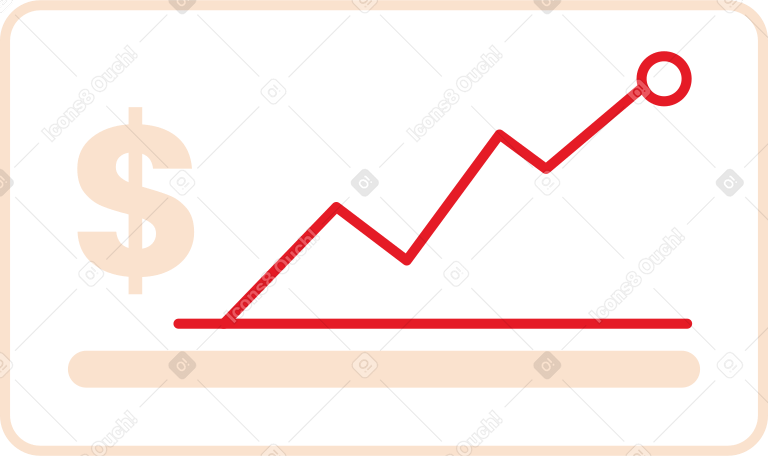 dollar growth chart Illustration in PNG, SVG