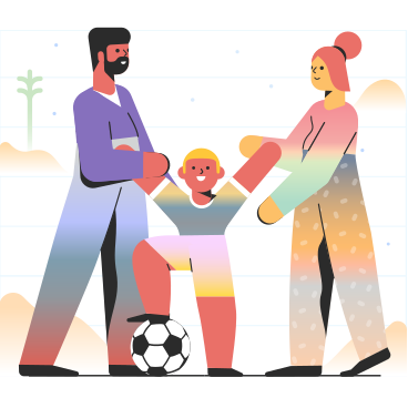 Jugar al fútbol con toda la familia. PNG, SVG