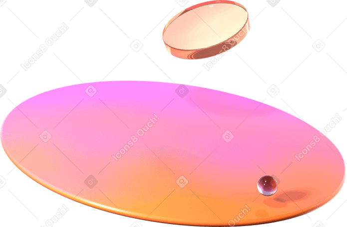 3D gradient disk, lens and glass sphere PNG, SVG