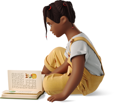 Petite fille lisant PNG, SVG