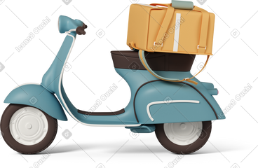 Scooter with delivery bag PNG, SVG