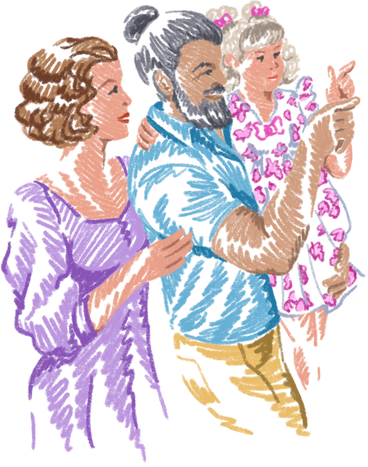 Woman and man holding daughter в PNG, SVG