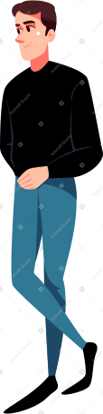 man stands leaning against something Illustration in PNG, SVG
