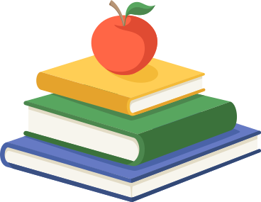 book with apple PNG, SVG