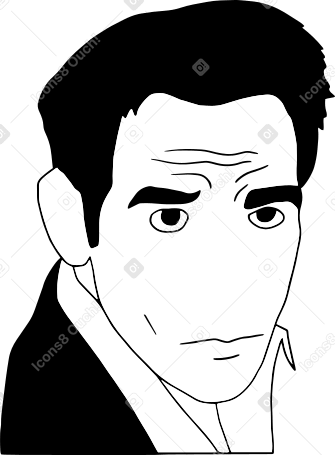 young man looking at something PNG, SVG