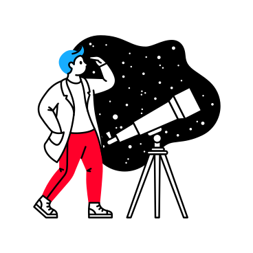 Astronom studiert sterne mit einem teleskop PNG, SVG