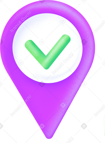 geolocation sign with a checkmark PNG, SVG