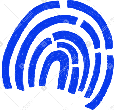 blue fingerprint Illustration in PNG, SVG