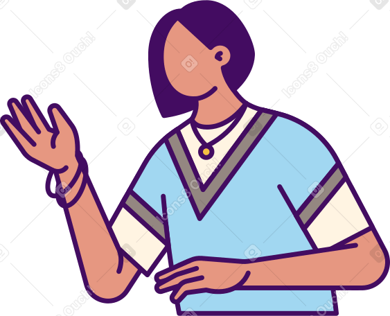 mujer levantando la mano PNG, SVG