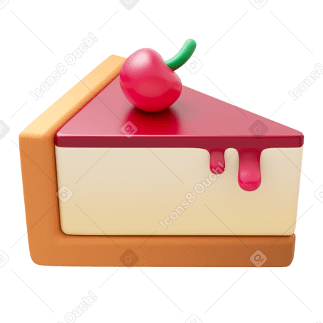 3D cherry cheesecake PNG、SVG