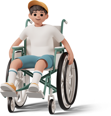 boy sitting in wheelchair PNG, SVG