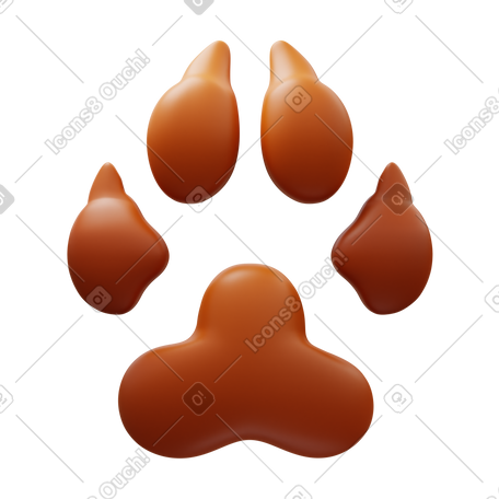 3D dog paw PNG, SVG