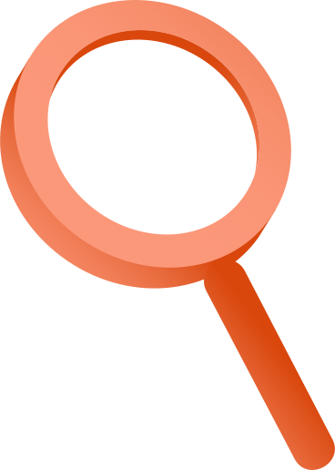 orange magnifying glass PNG, SVG