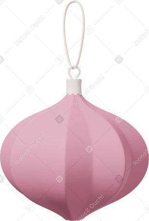 3D pink onion shaped christmas ball ornament PNG, SVG