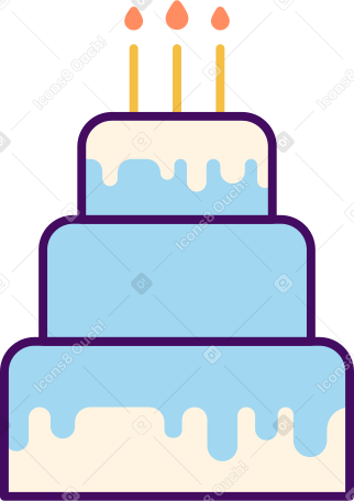 торт ко дню рождения со свечами в PNG, SVG