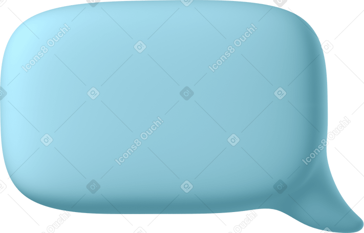 3D small blue speech bubble lower right Illustration in PNG, SVG