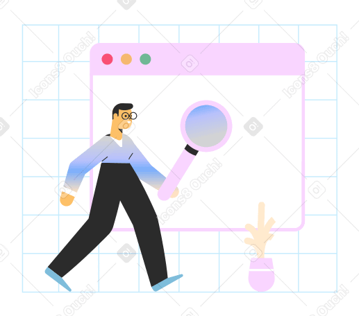 Web search Illustration in PNG, SVG