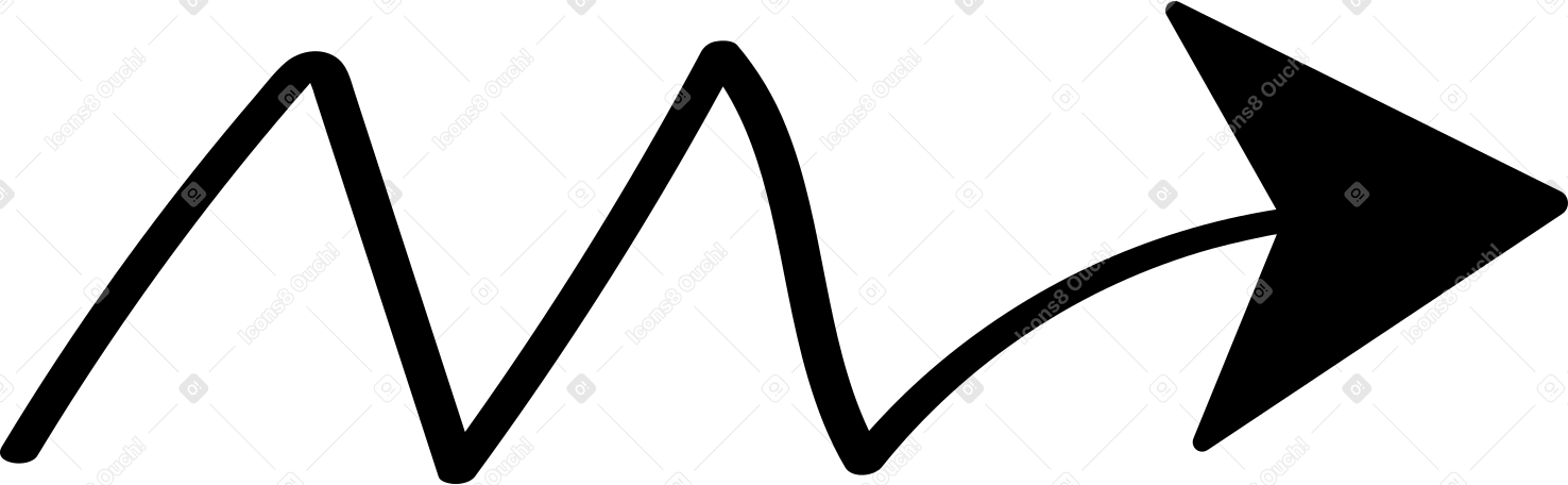 arrow zigzag black PNG, SVG