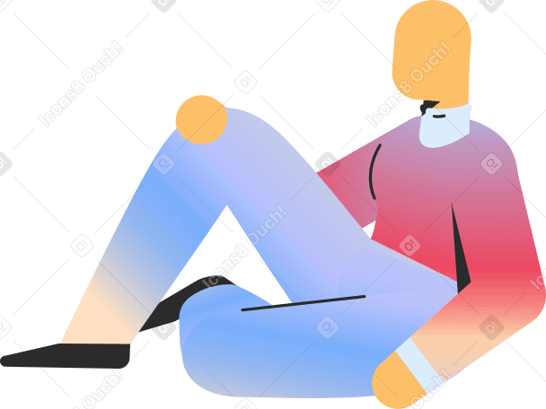 adult sitting Illustration in PNG, SVG