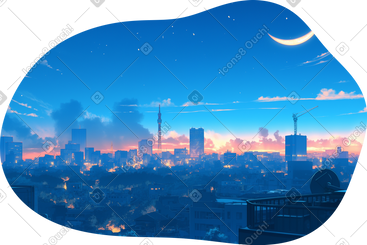 夜晚城市灯光背景 PNG, SVG