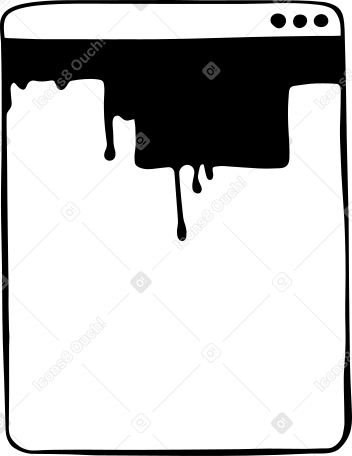 browser window with paint streaks PNG, SVG