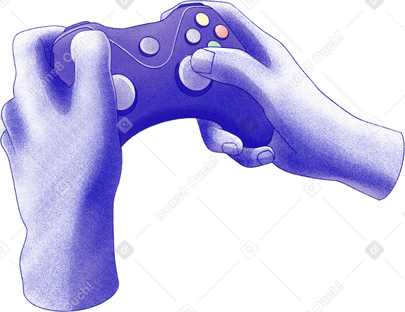 Mãos com gamepad violeta PNG, SVG