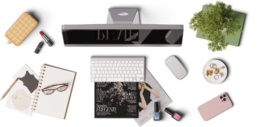 fashion magazines, makeup products, jewelry, mobile phone and computer PNG, SVG