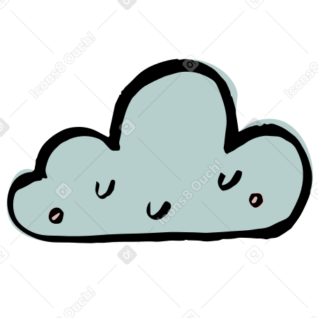 cloud with face Illustration in PNG, SVG