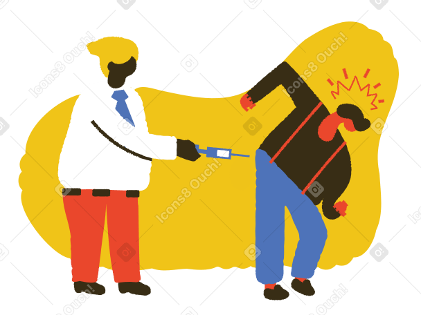 Doctor giving an injection to a patient PNG, SVG