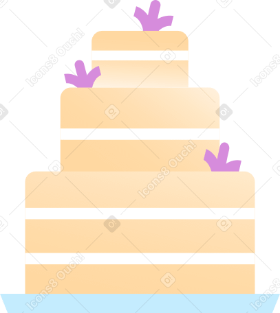 three tier wedding cake Illustration in PNG, SVG