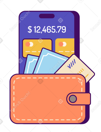 Monedero electrónico con tarjetas de crédito PNG, SVG