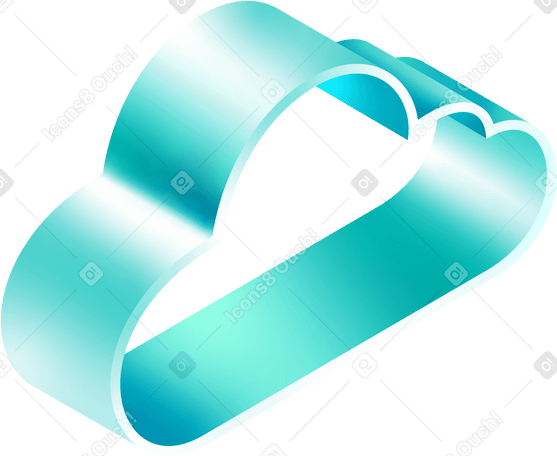 Nuage bleu isométrique PNG, SVG